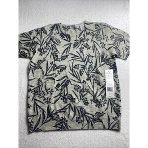 Chaus Short Sleeve Gray Lambswool Angora Sweater Women’s Large